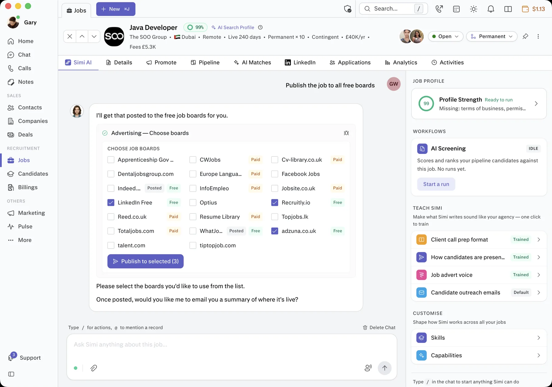 Recruitly — Job pipeline